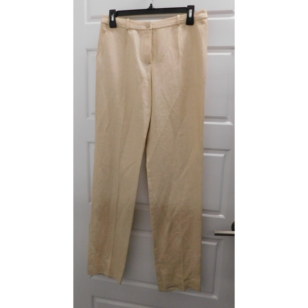 Chanel Light Beige Cashmere Linen Silk Blend Slim Pants France sz 38 NWT